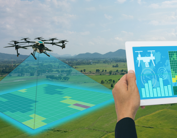 Mapping a field with a drone