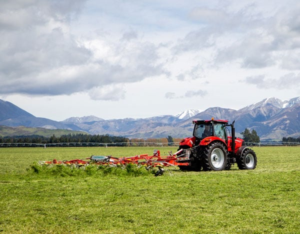 Tractor making hay